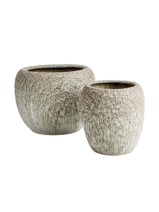 InTheBox Set 2 Pots Clay Beige Black