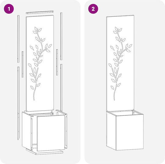 vidaXL Γλάστρα Μεταλλική Μαύρο 32x140x140εκ.