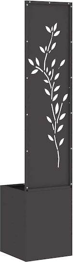 vidaXL Γλάστρα Μεταλλική Μαύρο 32x140x140εκ.