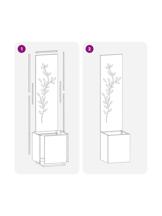 vidaXL Γλάστρα Μεταλλική Λευκό 32x140x140εκ.
