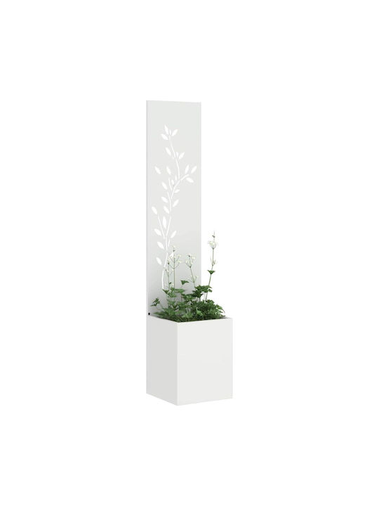vidaXL Γλάστρα Μεταλλική Λευκό 32x140x140εκ.