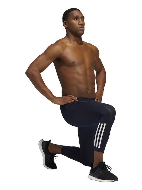 adidas Techfit 3/4 3-Stripes Ανδρικό Αθλητικό Κολάν Compression Capri Μπλε