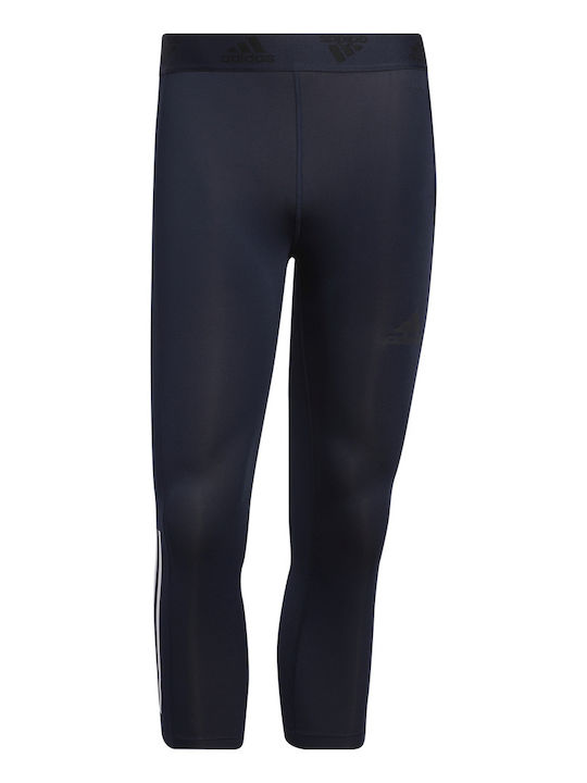 adidas Techfit 3/4 3-Stripes Ανδρικό Αθλητικό Κολάν Compression Capri Μπλε