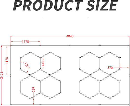 VenCore LED Panel 456W με Ψυχρό Λευκό Φως 6500K