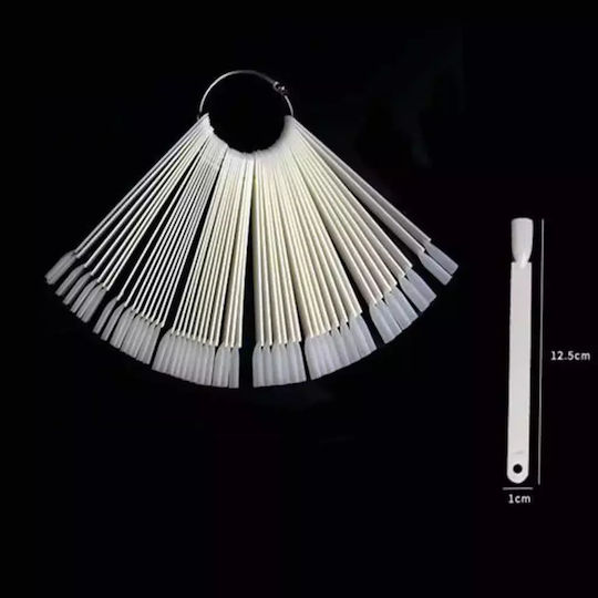 Wd Nail Sample Book Ring Keychain 50pcs Natural White