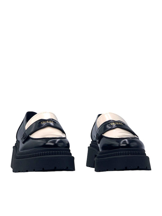 Finda2 Λουστρίνι Γυναικεία Loafers Μαύρο-Εκρού