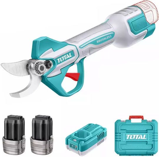 Total Ψαλίδι Κλαδέματος Μπαταρίας Brushless 16V 2x2Ah/2Ah με Μέγιστη Διάμετρο Κοπής 25mm σε Βαλιτσάκι Μεταφοράς