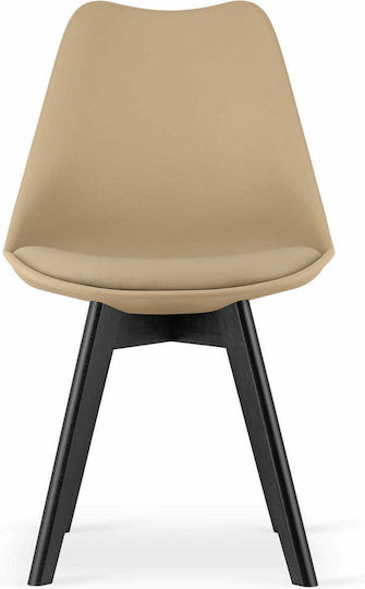 Chairs Kitchen Mark 60x50x50cm 4pcs Dark Beige / Black