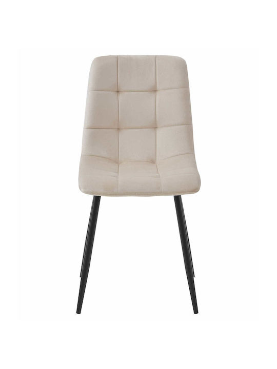 Kara Kitchen Velvet Chair Beige Velvet 60x50x50cm