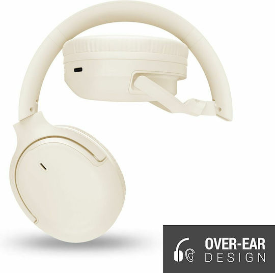 Bluetooth Wireless Over Ear Headphones with 50 hours of Operation White