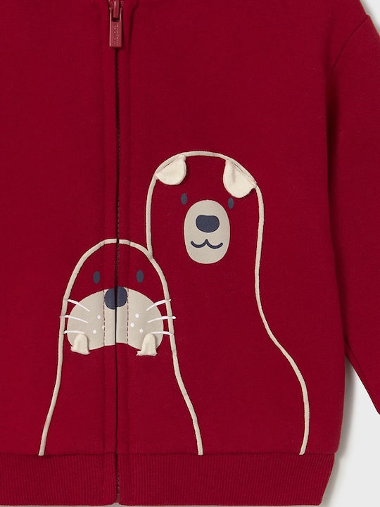 Kids Sweatshirt Cardigan Cotton with Hood Red Play