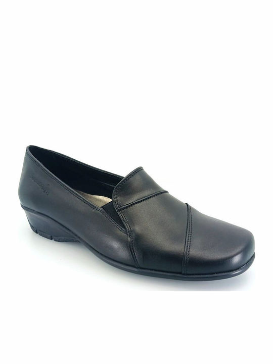 Δερμάτινα Γυναικεία Loafers σε Μαύρο Χρώμα