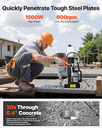Vevor Μαγνητικό Δράπανο CLZJPCSDJ60M77GY5001V2 με Ισχύ 1.5kW