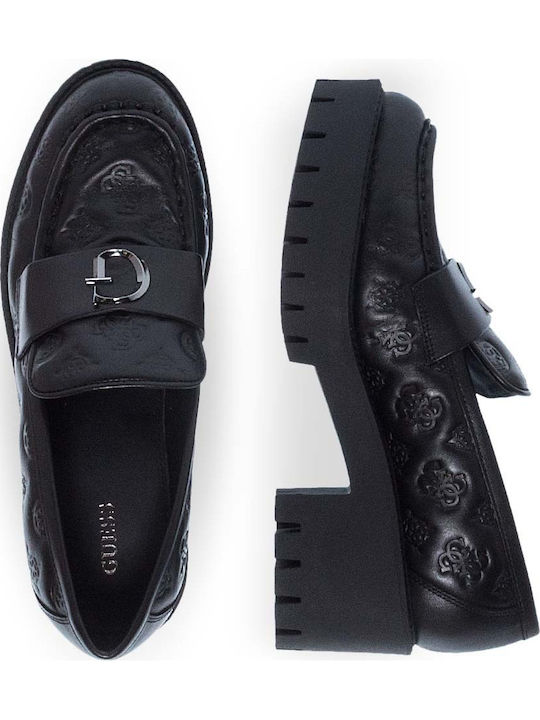 Δερμάτινα Γυναικεία Loafers σε Μαύρο Χρώμα