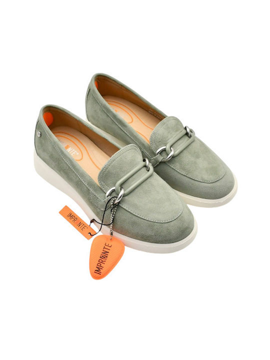 Δερμάτινα Γυναικεία Loafers σε Πράσινο Χρώμα