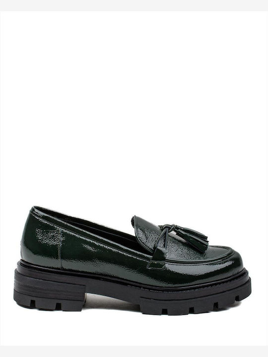 Λουστρίνι Γυναικεία Loafers σε Πράσινο Χρώμα
