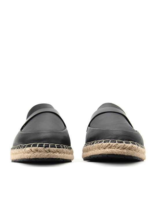 Leather Women's Loafers in Black Color