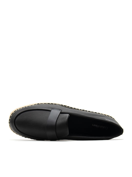 Leather Women's Loafers in Black Color