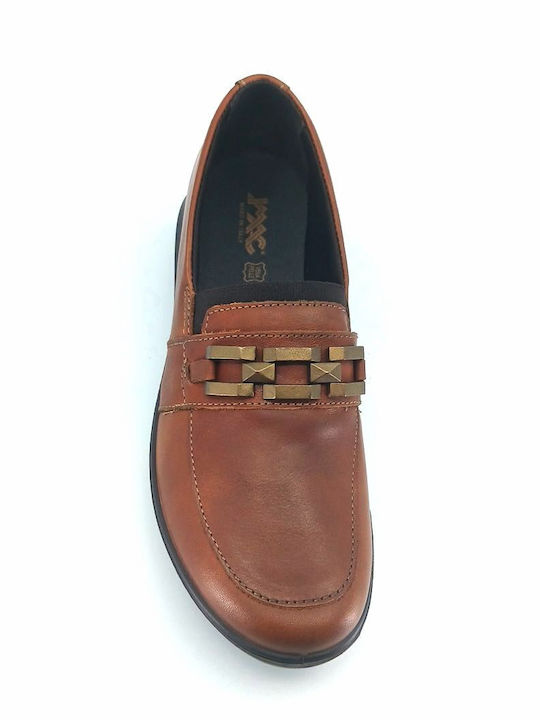 Leder Damen Mokassins in Braun Farbe