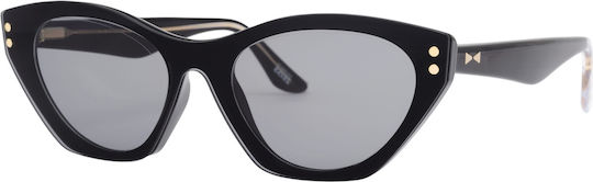 Snob Milano Plastic Snv215 001z Women's Acetate Prescription Eyeglass Frames Butterfly Black Magnetic Clip-On
