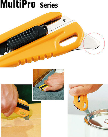 18mm Kds L-25 Multipro Twistlock L Yellow Segment Utility Knife 1x Black Blade