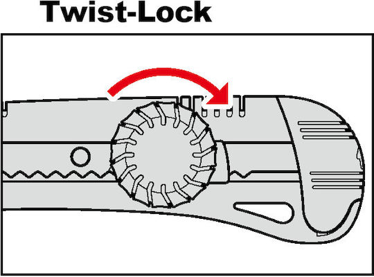 18mm Kds L-25 Multipro Twistlock L Yellow Segment Utility Knife 1x Black Blade