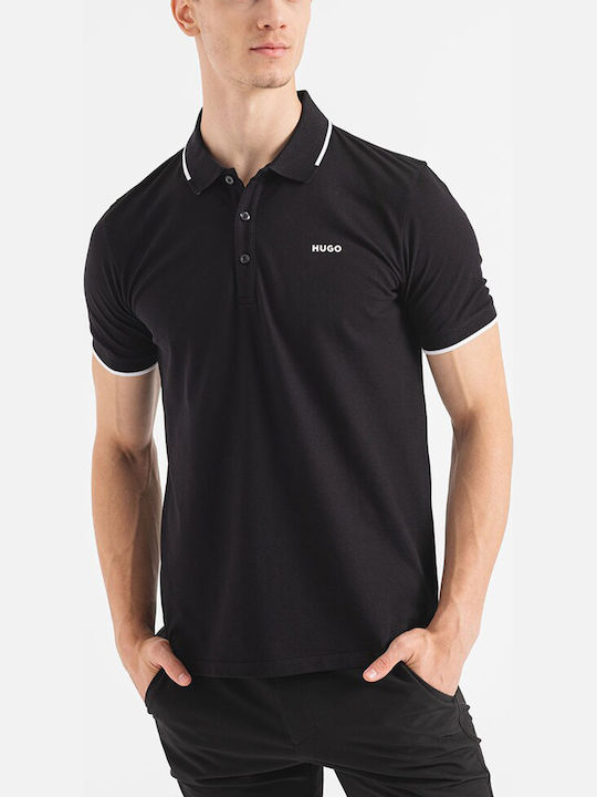 Dinoso222 Polo Herrenbluse Kurzarm Schwarze