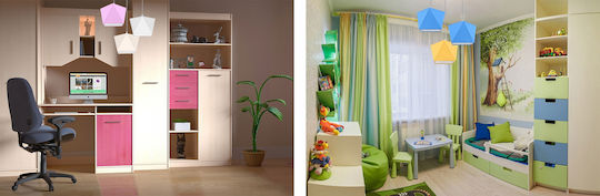 Light Home Πολύφωτο Παιδικό Φωτιστικό Κρεμαστό από Μέταλλο 60W με Υποδοχή E27 Λευκό