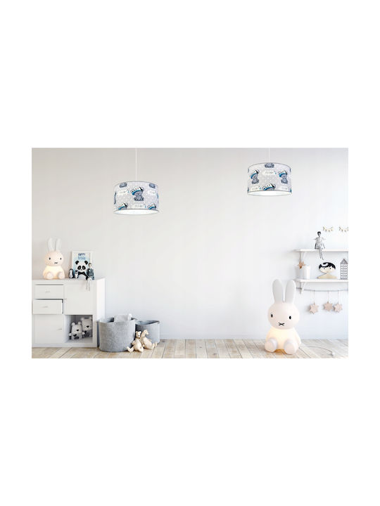 Light Home Единична светлина Детска таванна лампа Окачен от Метал 60W с Гнездо E27 Бял