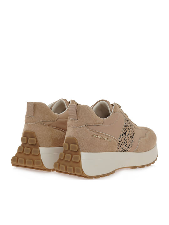 Sneakers Camel Suede Leopard