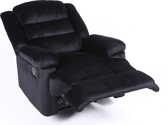 Carinae Relaxsessel mit Fußhocker Samt Black 93x90x100cm