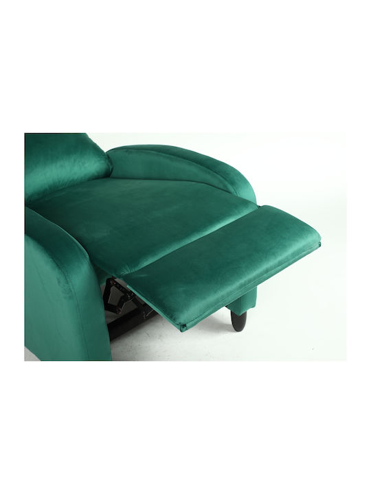 Atria Πολυθρόνα Relax Βελούδινη Πράσινο 67.5x90x104cm