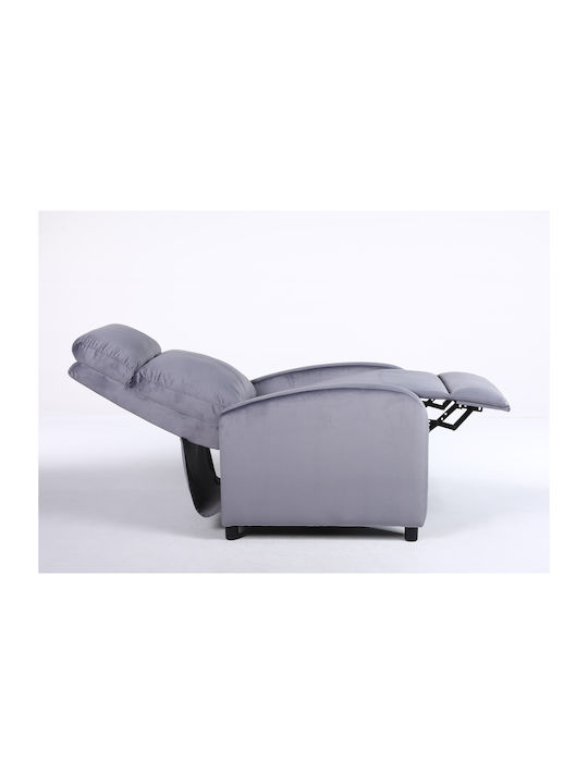Tureis Πολυθρόνα Relax Βελούδινη Γκρι 68x86x99cm