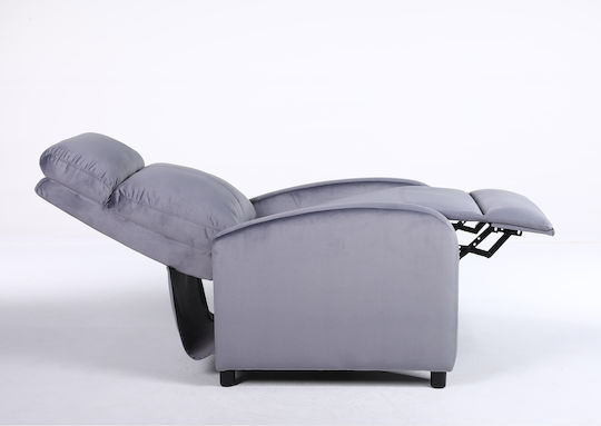 Tureis Fotoliu Relax Catifelat Gri 68x86x99cm