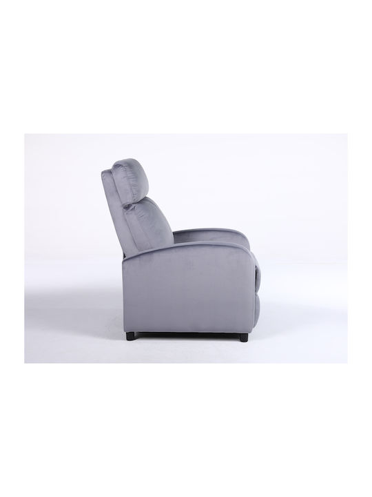 Tureis Πολυθρόνα Relax Βελούδινη Γκρι 68x86x99cm