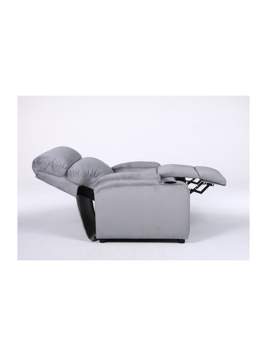 Rana Fotoliu Relax Catifelat Gri 80x95x103cm