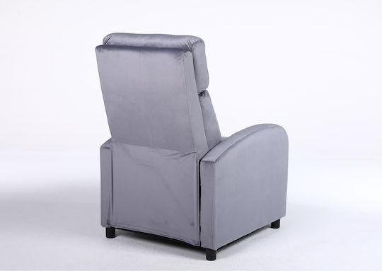 Tureis Fotoliu Relax Catifelat Gri 68x86x99cm