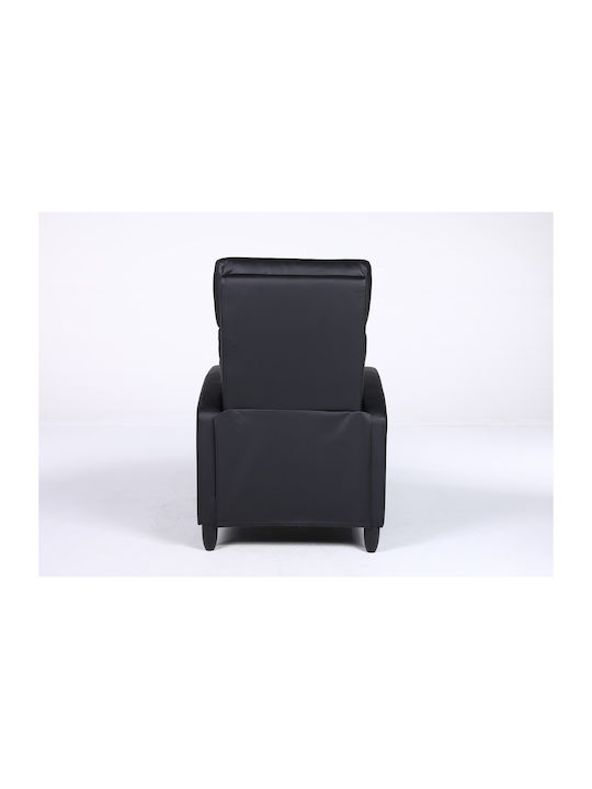 Atria Πολυθρόνα Relax από Δερματίνη Μαύρο 67.5x90x104cm