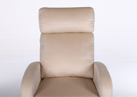Atria Πολυθρόνα Relax Βελούδινη Εκρού 67.5x90x104cm