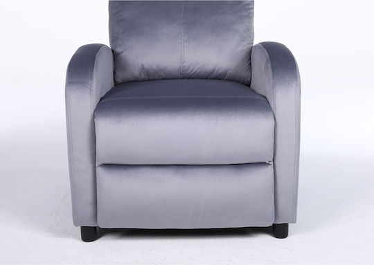 Tureis Fotoliu Relax Catifelat Gri 68x86x99cm