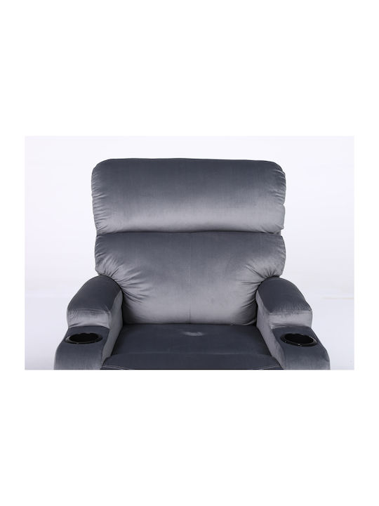 Rana Fotoliu Relax Catifelat Gri 80x95x103cm