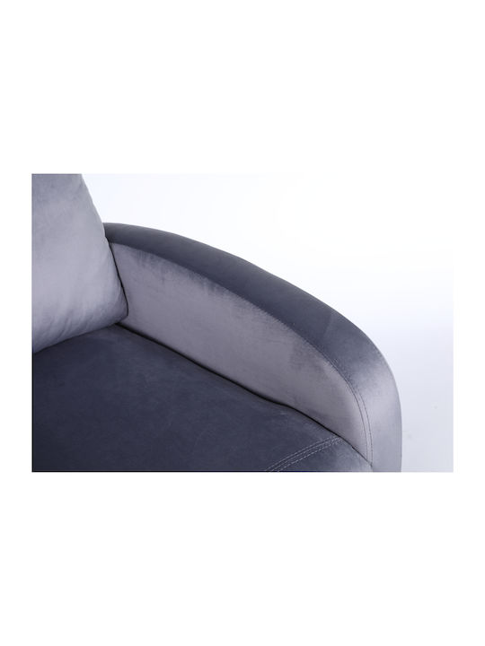 Tureis Πολυθρόνα Relax Βελούδινη Γκρι 68x86x99cm