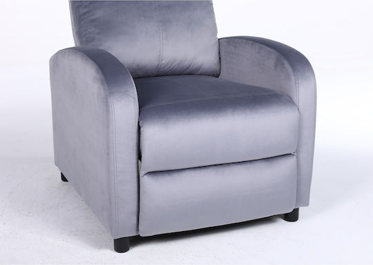 Tureis Fotoliu Relax Catifelat Gri 68x86x99cm