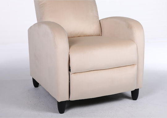 Atria Πολυθρόνα Relax Βελούδινη Εκρού 67.5x90x104cm