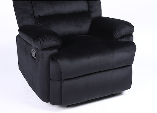 Carinae Relaxsessel mit Fußhocker Samt Black 93x90x100cm