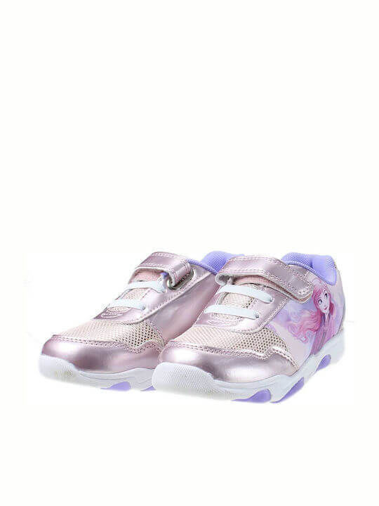 Frozen Παιδικά Sneakers με Σκρατς Ροζ-Χρυσό