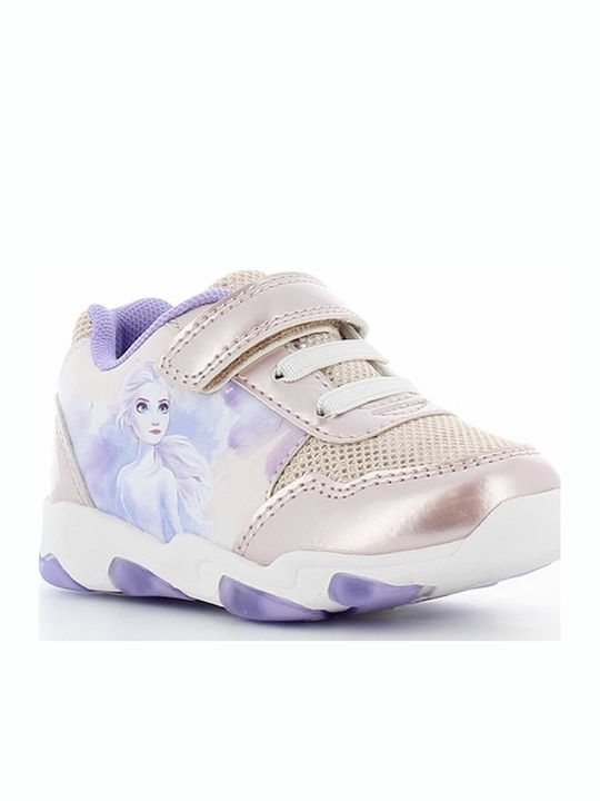 Frozen Παιδικά Sneakers με Σκρατς Ροζ-Χρυσό