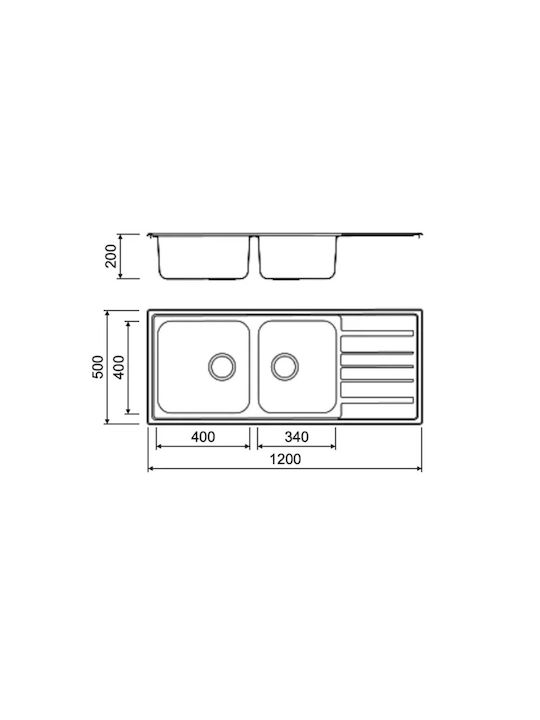 Kitchen Sink Macart Iris D-200 120x50 Smooth Ne08132