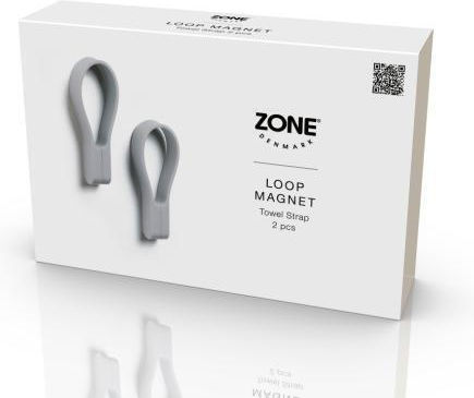 Zone Denmark Badezimmerhaken Magnetisch Set 2 Stück 9 cm Loop Gull Grau