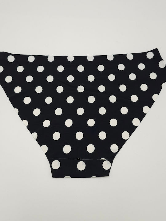 Women's Seamless Black Polka Dot Slip